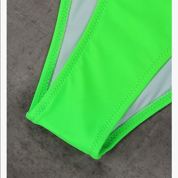 Blooming Jelly Women's High Waisted Swimsuit Crop Top Cut Out Two Piece Size L - Picture 6 of 7